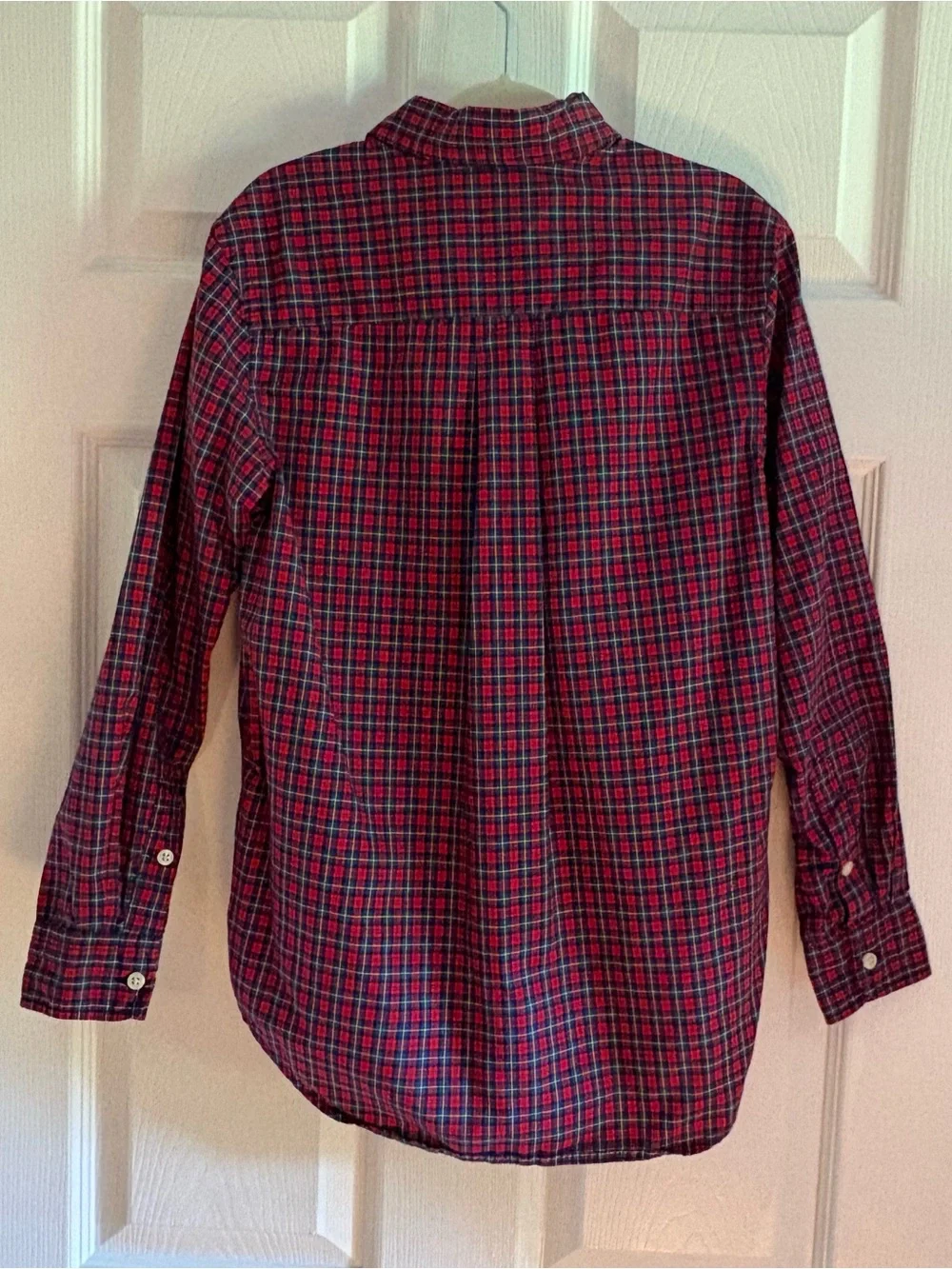 Ralph Lauren Boys Plaid Button Down Shirt Red Youth Medium (10-12) Cotton